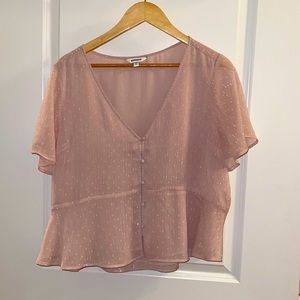 Express pink button up blouse